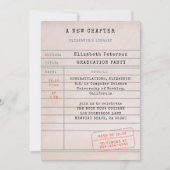 Invitation Fête de fin d'études pour un amateur de livres ave (Devant)