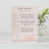 Invitation Fête de fin d'études pour un amateur de livres ave (Debout devant)