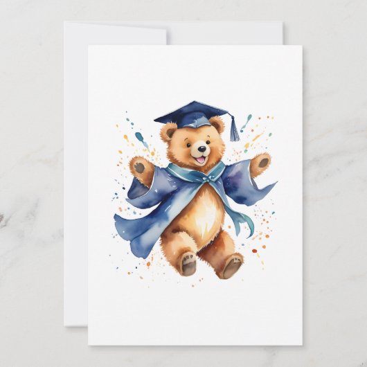 Invitation Fête de fin d'études pré-scolaire mignonne ours en (Dos)