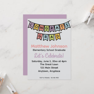 Invitation Fête de fin d'études primaires