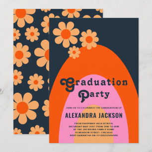 Invitation Fête de fin d'études Rétro Vintage