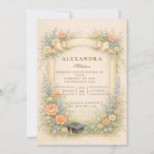 Invitation Fête de fin d'études romantique pastel (Devant)