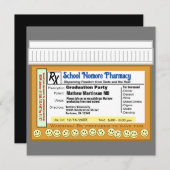 Invitation Fête de fin d'études RX pour le plaisir (Devant / Derrière)