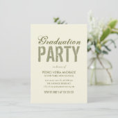 Invitation Fête de fin d'études secondaires Photo Vert Beige (Debout devant)