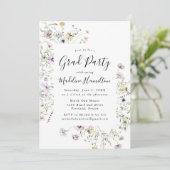 Invitation Fête de fin d'études Subtle Wildflowers (Debout devant)