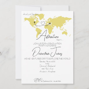 Invitation Fête de fin d'études supérieures : L'Aventure Comm