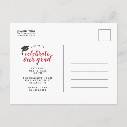 Invitation fête de fin d'études Then and Now 2 Pho (Dos)