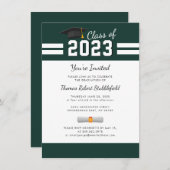Invitation Fête de fin d'études Vert Blanc Collège 2023 (Devant / Derrière)