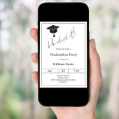 Invitation Fête de fin d'études vert sauge Il a réussi