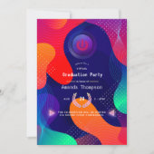 Invitation Fête de fin d'études virtuelle géométrique (Devant)