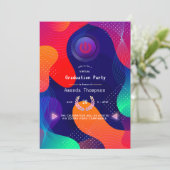 Invitation Fête de fin d'études virtuelle géométrique (Debout devant)