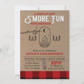 Invitation Fête de Flannel S'mores Buffalo Plaid Anniversaire (Devant)