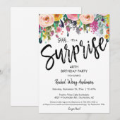 Invitation Fête de Fleurs Bohème pour Anniversaire et Départ  (Devant / Derrière)