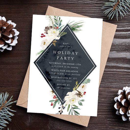 Invitation Fête de Fleurs d'Hiver Mystique