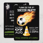 Invitation Fête de foot ou soccer (Devant / Derrière)