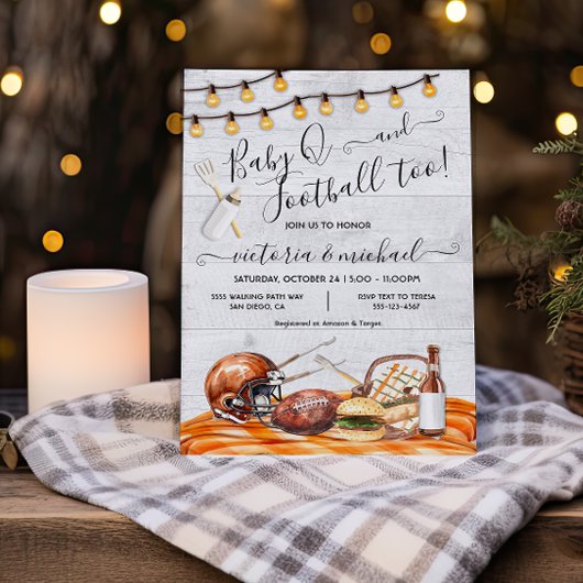 Invitation Fête de football à la maison ou Tailgate Baby Q Do