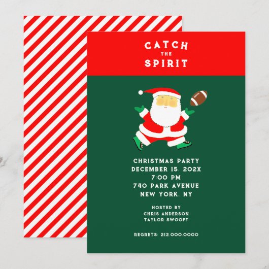 Invitation Fête de football de Noël (Devant / Derrière)