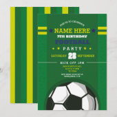 Invitation Fête de football Inviter Anniversaire Boys Invitat (Devant / Derrière)