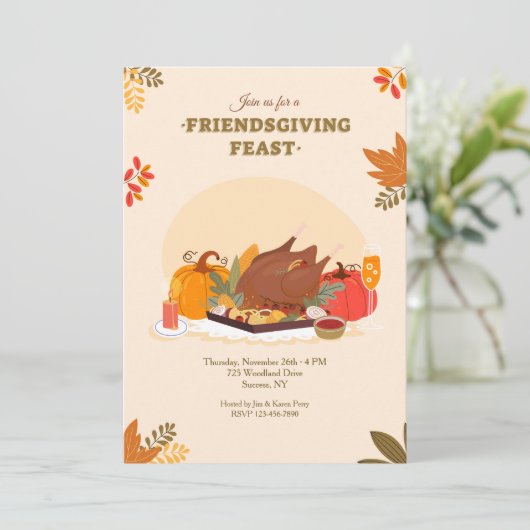 Invitation Fête de Friendsgiving (Debout devant)