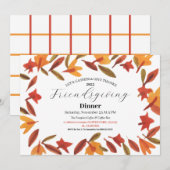 Invitation Fête de Friendsgiving dîner de Thanksgiving automn (Devant / Derrière)