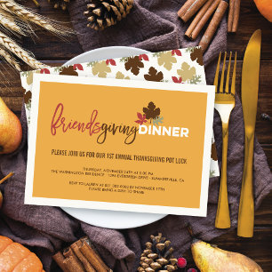 Invitation Fête de Friendsgiving Pot Luck de Thanksgiving