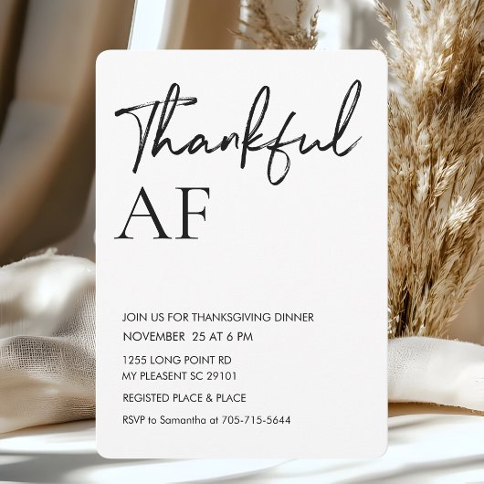 Invitation Fête de Friendsgiving "Reconnaissant à mort" Moder