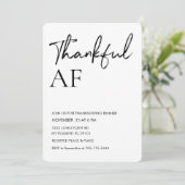 Invitation Fête de Friendsgiving "Reconnaissant AF" Moderne (Debout devant)