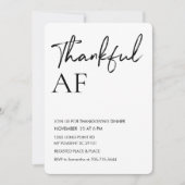 Invitation Fête de Friendsgiving "Reconnaissant AF" Moderne (Devant)