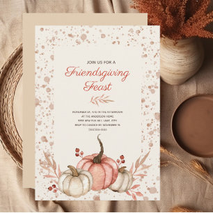 Invitation Fête de Friendsgiving Rustique Campagne Automne