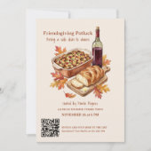 Invitation Fête de Friendsgiving rustique en potluck (Devant)