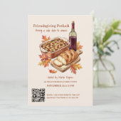 Invitation Fête de Friendsgiving rustique en potluck (Debout devant)