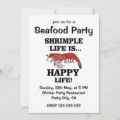 Invitation Fête de fruits de mer aux crevettes (Devant)