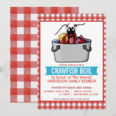 Invitation Fête de fruits de mer ébullition d'écrevisses Piqu (Devant / Derrière)