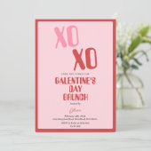 Invitation Fête de Galentine rose brunch amitié (Debout devant)