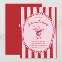 Fête de Galentine rose rouge dessinée à la main