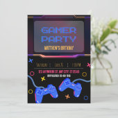 Invitation - Fête de Gamer - Personnaliser Nom Âge (Debout devant)