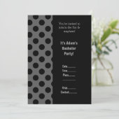 INVITATION FÊTE DE GARÇON MODERNE MASCULIN NOIR GRIS (Debout devant)