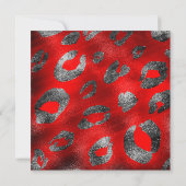 Invitation Fête de glamour à impression léopard rouge et arge (Dos)