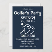 Invitation Fête de golf en balançant comme un golfeur (Devant)