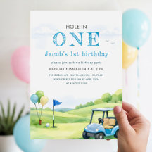 Fête de golf Hole In One pour un premier anniversa