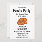 Invitation Fête de gourmand de restauration rapide Nugget de (Devant)