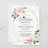 Invitation Fête de graduation 2025 Fille Blush Rose Floral (Devant)