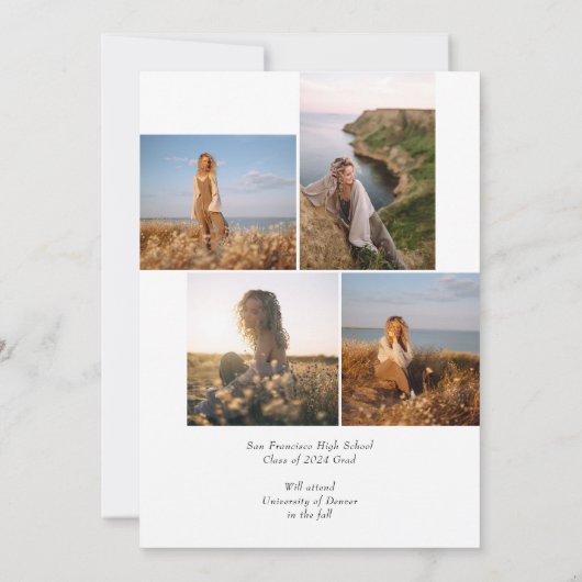 Invitation Fête de graduation à double arc noir et blanc mode (Dos)