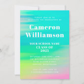 Invitation Fête de graduation Abstraite colorée (Devant)