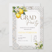 Invitation Fête de graduation au citron italien beige méditer (Devant)