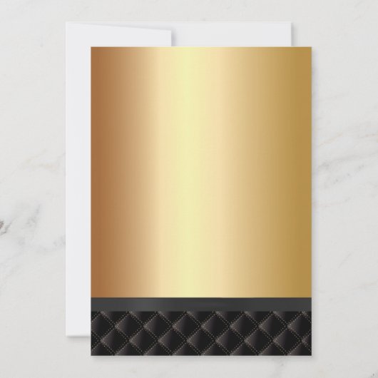 Invitation Fête de graduation Black Bow Cravate moderne Gold  (Dos)