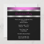 Invitation Fête de graduation Black Rose Girl Photo (Dos)