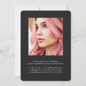 Invitation Fête de graduation Black Two Photo Modern (Dos)