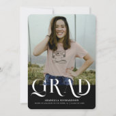 Invitation Fête de graduation Black White Photo moderne (Devant)