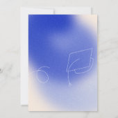 Invitation Fête de graduation bleu-blanc moderne (Dos)